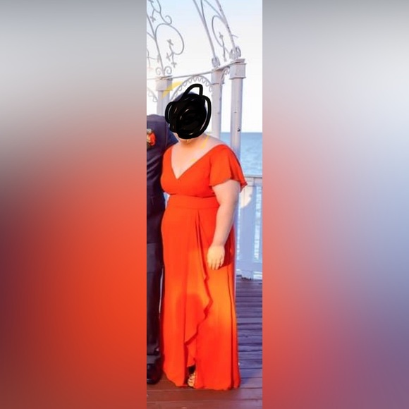 Flutter Sleeve Bridesmaid Dress with Cascade - Picture 6 of 6